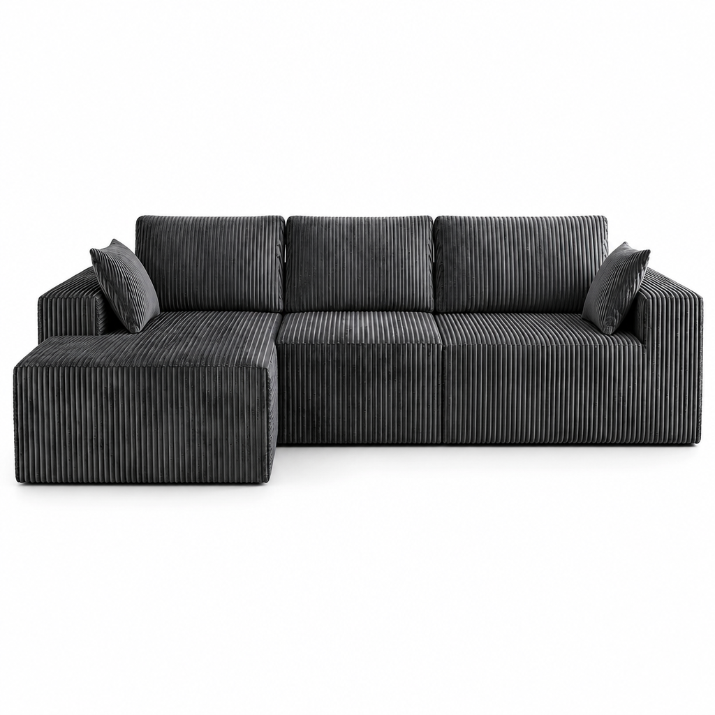 Canapé d'Angle Modulable XXL en Velours Doux (278x175 cm)