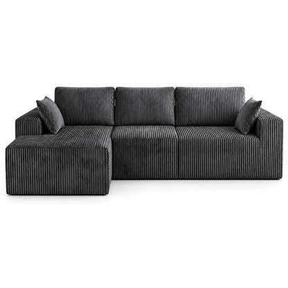 Canapé d'Angle Modulable XXL en Velours Doux (278x175 cm)