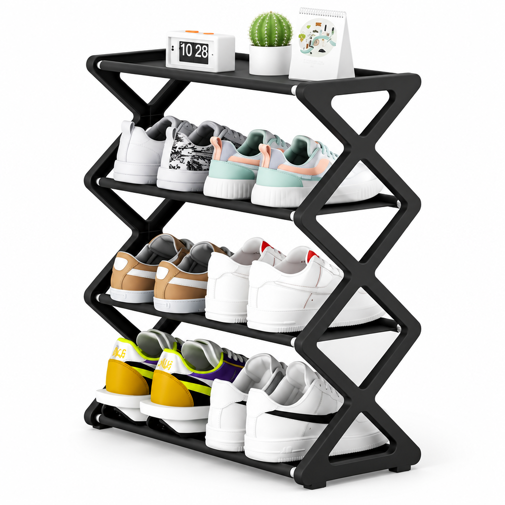 Organiseur de Chaussures Gain de Place (4 Niveaux)