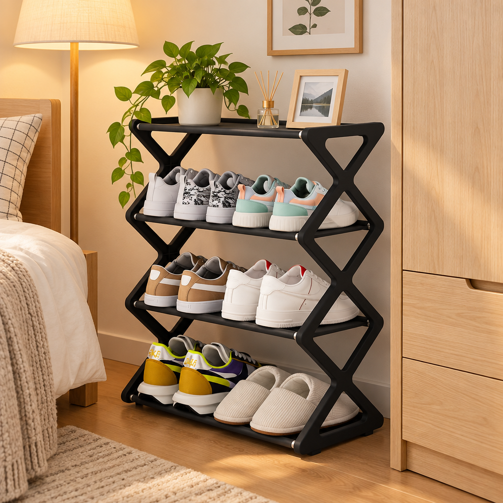 Organiseur de Chaussures Gain de Place (4 Niveaux)