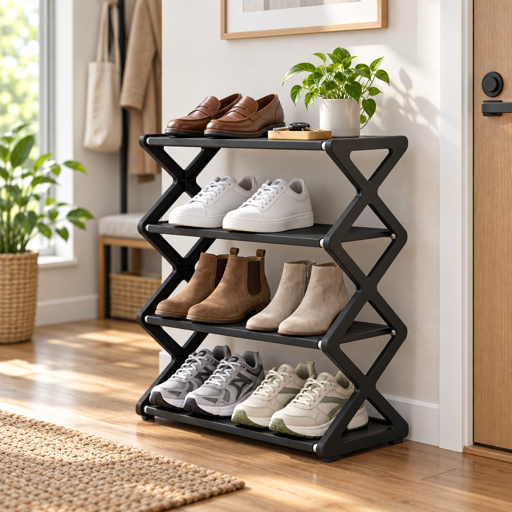 Organiseur de Chaussures Gain de Place (4 Niveaux)