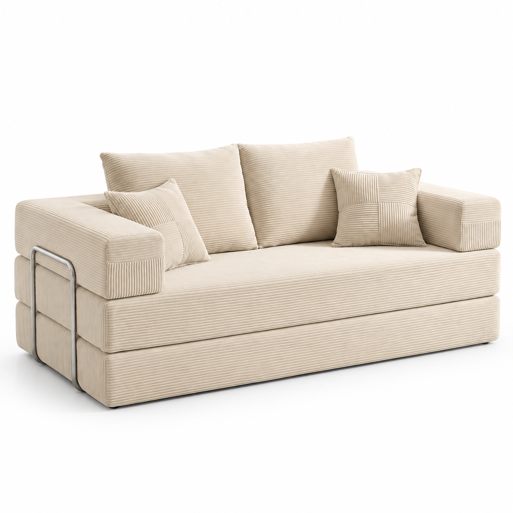 Canapé Convertible XXL en Velours Côtelé (200cm)