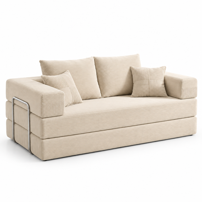 Canapé Convertible XXL en Velours Côtelé (200cm)