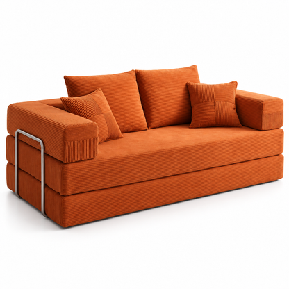 Canapé Convertible XXL en Velours Côtelé (200cm)