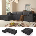 Canapé d'Angle Modulaire Mihtrov en Velours — Confort Mémoire de Forme & Sans Assemblage (278x175 cm)